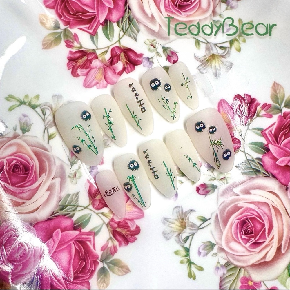 🍙 Bamboo No-Face 🍙 ฅ՞•ﻌ•՞ฅ PressOn Nails